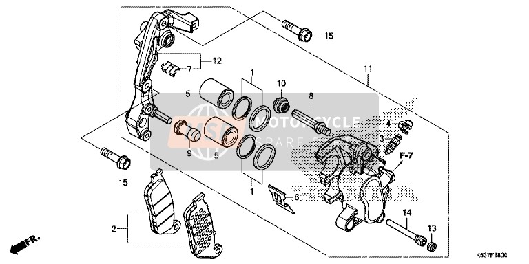 Honda SH300A 2016 Pinza freno anteriore per un 2016 Honda SH300A